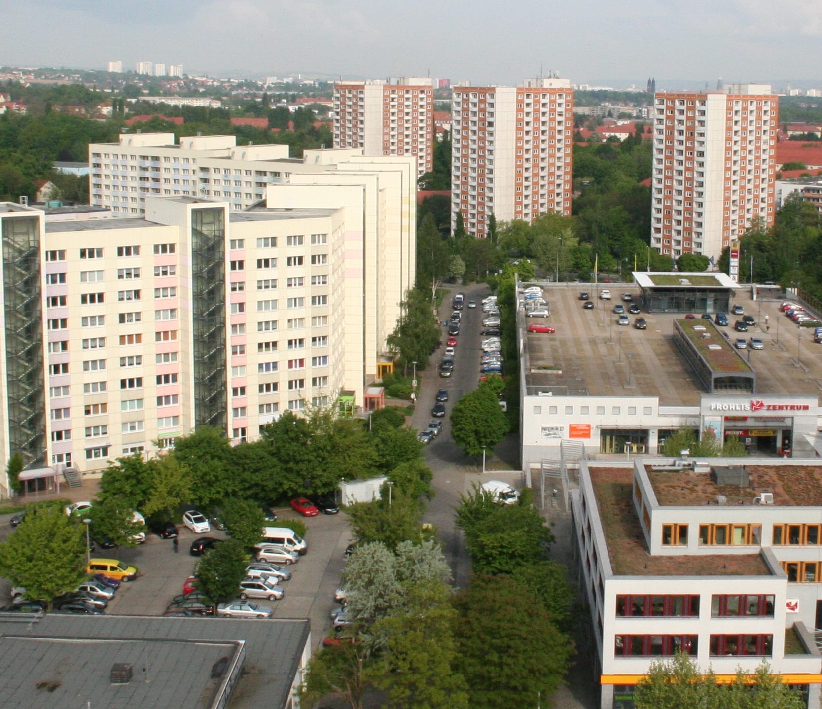 Panoramablick über den Dresdner Stadtteil Prohlis